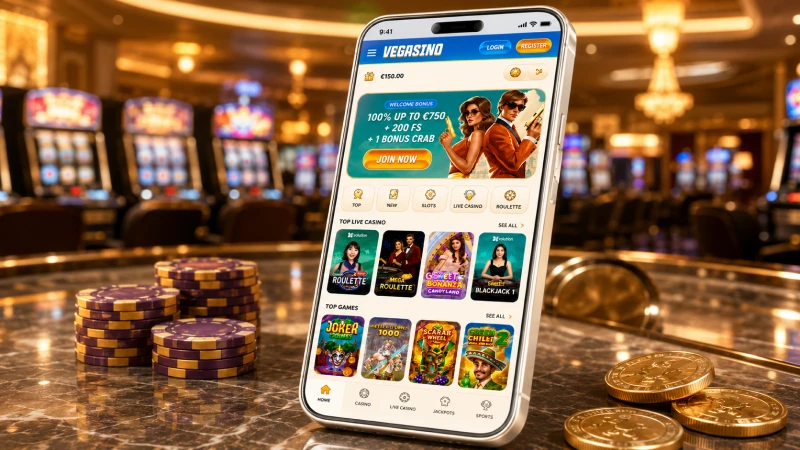 Vegasino Casino version mobile responsive sur smartphone